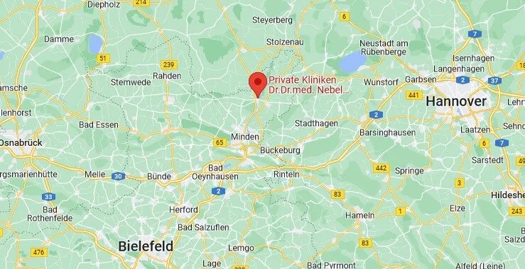 Kartenbild der Region von Google Maps